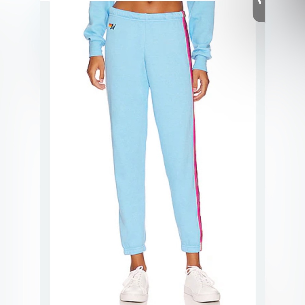 Aviator Nation Blue and Red Joggers for Effortless Style